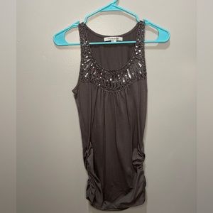 Forever 21 Gray Sparkly Sequin Top